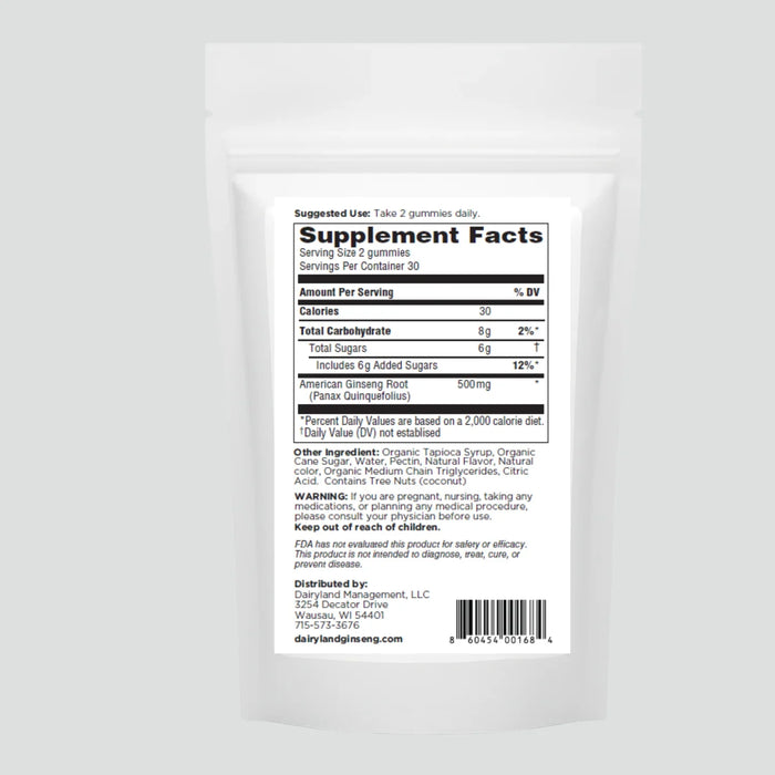 American Ginseng Gummies- Lemon - Dairyland Ginseng