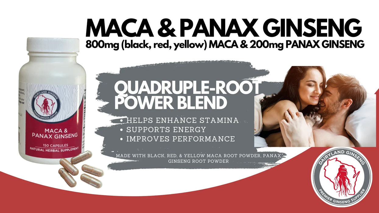 MACA & Panax Ginseng Capsules - Dairyland Ginseng