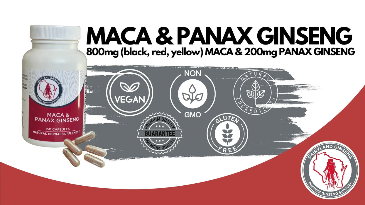 MACA & Panax Ginseng Capsules - Dairyland Ginseng
