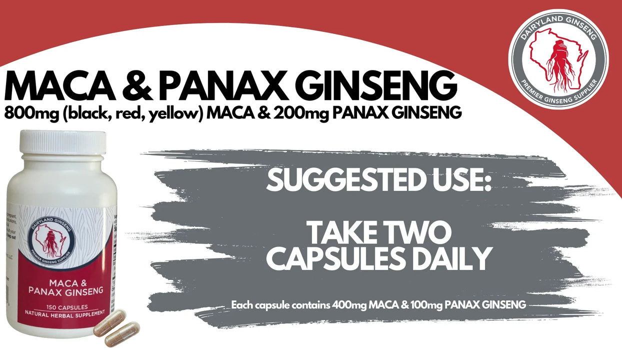 MACA & Panax Ginseng Capsules - Dairyland Ginseng